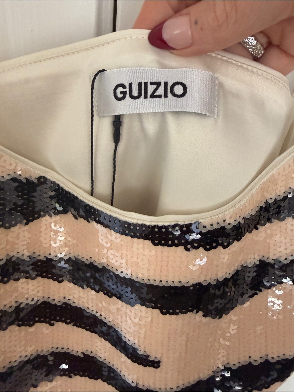 Guizio Zebra Sequin Top - Picture 5 of 6